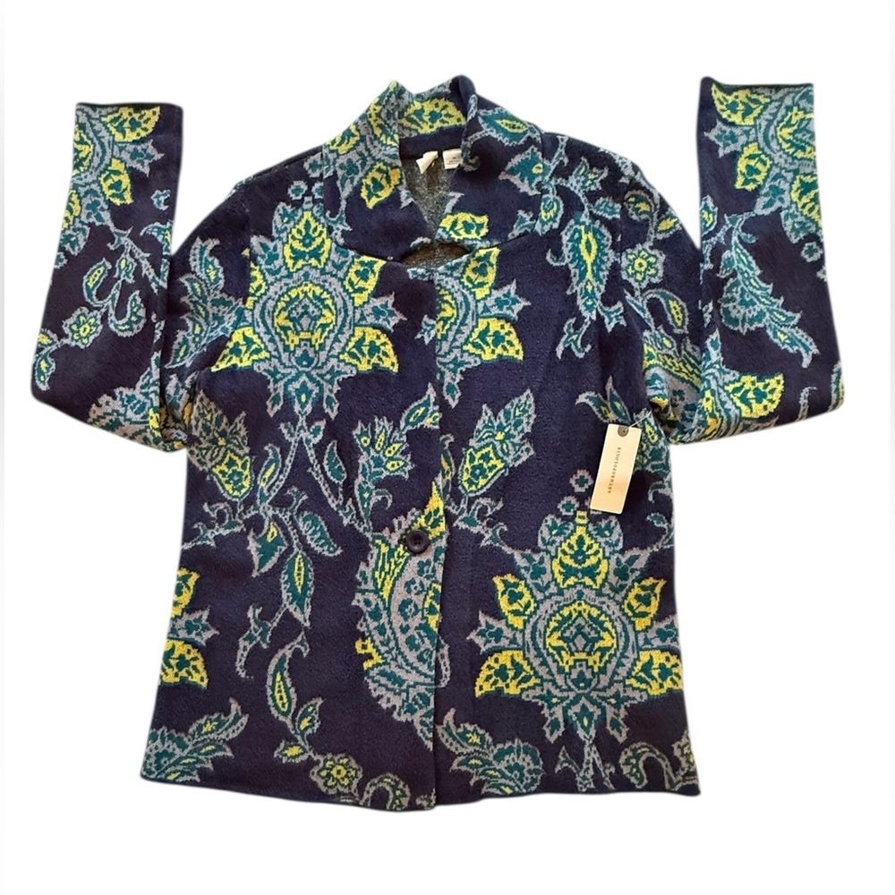 Anthropologie Women’s Floral Blue Yellow Patterned Jacket XS NWT - Picture 16 of 16